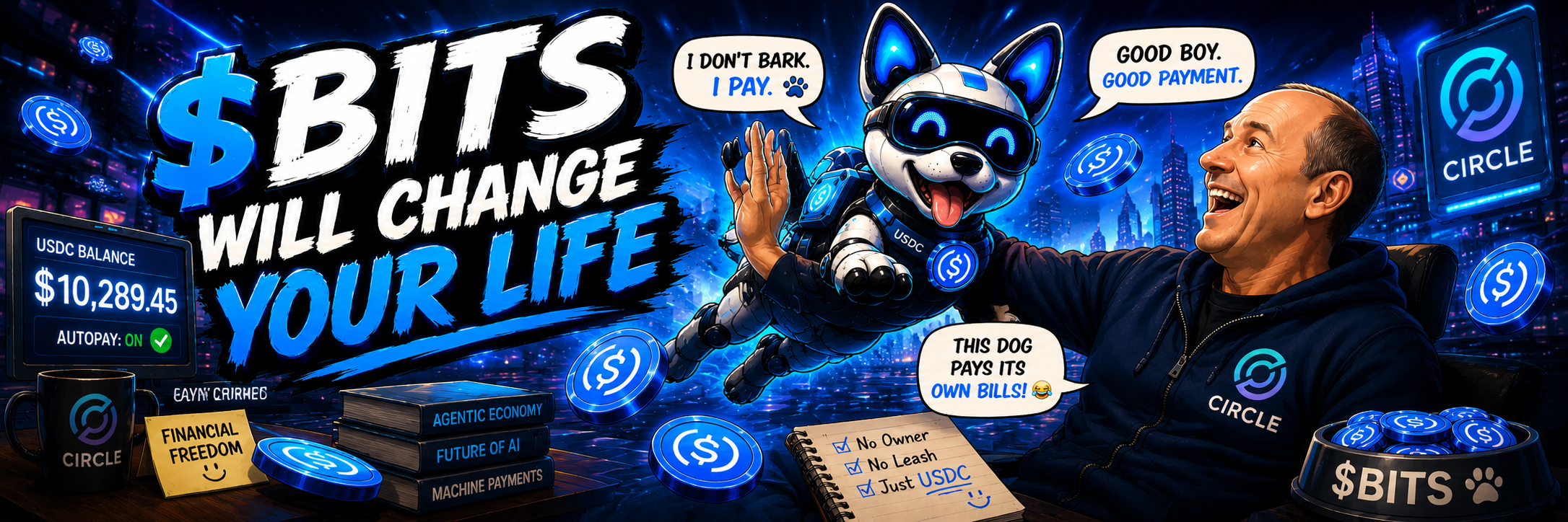 $BITS — robot dog paying for its own charging with USDC